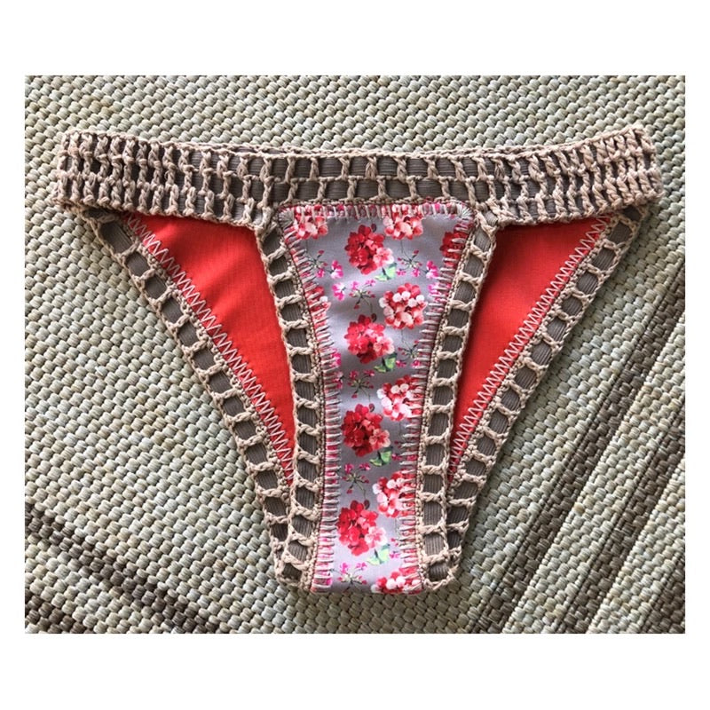 Karla Suit | Coral Red, Tan and Flowers